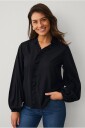 Ellos Collection   Bluse med volanger   Svart