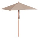 vidaXL Parasoll med trestang 150x200 cm gråbrun