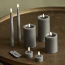 Edelweiss   LED telys 4,5x2,5 cm 4 stk dark gray