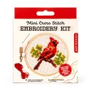 Kikkerland Mini Broderisett Kardinalmotiv 9 cm inkl. mønster nål tråd og ramme