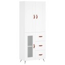 vidaXL Highboard hvit 69,5x34x180 cm konstruert tre 8720845493356