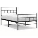 vidaXL Sengeramme i metall med hode- og fotgavl svart 100x200 cm 8721012188730