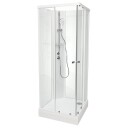 Vikingbad Sofia Rett Standard Dusjkabinett Hvit Matt / 90x90cm Klart Glass