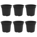 vidaXL Rund Blomsterpotte 6 stk. Svart Ø 15 x 12 cm Plast