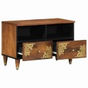  TV skap med skuff Honning brun 70 x 33 x 46 cm Massiv mango tre