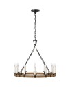 Darlana Wrapped Ring Chandelier Rattan / Black