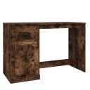 vidaXL Skrivebord med skuff røkt eik 115x50x75 cm konstruert tre
