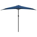 vidaXL Balkongparasoll med aluminiumsstang blå 300x150x253 cm halv