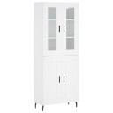  Highboard hvit 69,5x34x180 cm konstruert tre