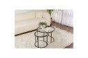 Sofabordsett 2 stykker Rikiya Liten Svart Transparent - Svart Transparent