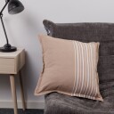 Pyntepute 45x45 cm   100% bomull   Beige med hvite striper