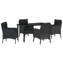 vidaXL Hage Spisegruppe 5 stk. Svart polyrotting