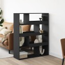  Bokhylle svart 100x33x125,5 cm konstruert tre
