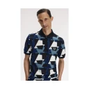 Fred Perry Fragment Print Polo Shirt Black S