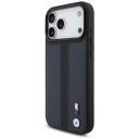 BMW M MagSafe Etui for iPhone 17 Pro Max - Marineblå med Perforert Stripe Logo