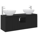 vidaXL Baderomsskapsett 3 stk. Svart 49,5 x 44,5 x 65 cm