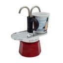 Bialetti Mini Express Magritte Mokabryggare Röd Silver Gjuten aluminium 2 koppar 90 ml 1 styck