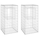 Gabionstolper 2 stk 50x50x100 cm jern Silver