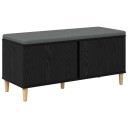 vidaXL Gangbenk Svart Eik 100 x 38 x 46 cm Konstruert treverk og stoff