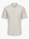 Only & Sons Caiden Short Sleeve Solid Linen Shirt Beige XXL