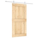  Skyvedør Naturlig og Hvit 100 x 210 cm Massiv Furu Tre