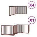 Vidaxl Hundeport Sammenleggbar 12 Paneler Brun 960 cm Poppeltre