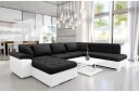 Dynir Sofa med Sjeselong og Divan 4 seter   Hvit/Svart