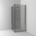 Svedbergs Skoga Dusjhjørne Rett Hullgrep Mocca / 80x80cm Klart Glass