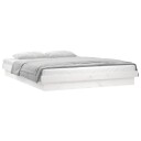 vidaXL Sengeramme med LED hvit 140x200 cm heltre 8720287071617