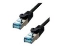 ProXtend - Koblingskabel - RJ-45 (hann) til RJ-45 (hann) - 75 cm - 6 mm - S/FTP - CAT 6a - IEEE 802.3at - halogenfri, formstøpt, uten hindringer, flertrådet - svart