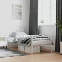 vidaXL Sengeramme i metall med hode- og fotgavl hvit 90x200 cm 8721012211582