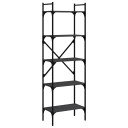 vidaXL Bokhylle 5 etasjer svart 56x31,5x174 cm konstruert tre