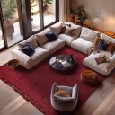 Ryetepper   Alba Natural Cotton Shaggy burgunder Størrelse: 80 x 250 cm