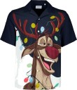 Lindbergh Aop Christmas Viscose Shirt S/S   NAVY   S