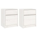 vidaXL Nattbord 2 stk 40x31x50 cm heltre furu hvit