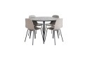 Venture Home Dipp Matgruppe 115 cm Rund med 4 Arctic stoler Sort