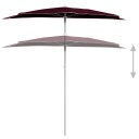 vidaXL Halvrund parasoll med stang 180x90 cm vinrød