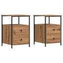  Nattbord 2 stk artisan eik 34x35,5x50 cm konstruert tre 8721158445025