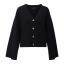 Cheddar Cardigan Black M Merino cardigan