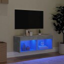vidaXL TV-benk med LED-lys betonggrå 80x30x30 cm 8721012257313