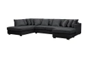 Rossita 5 seters Venstrevendt U formet Dyp Sofa med Divan og Sjeselong i Chenille   Svart
