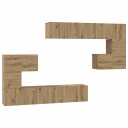  TV benksett Veggmontert 8 pcs artisan eik