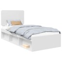 Sengestamme med hodegjerde Hvit 90 x 190 cm Massiv furu