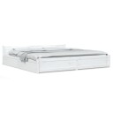 vidaXL Sengeramme med skuffer hvit 180x200 cm 6FT Super King