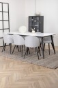 Venture Home   Spisegruppe Jimmy med 6 Velvet spisestoler   Hvit