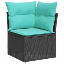 vidaXL Sofa sett 6 stk. Svart polyrotting