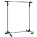 vidaXL Justerbar klesstativ rustfritt stål 165x44x150 cm sølv