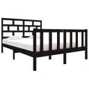  Sengeramme svart heltre furu 135x190 cm Double