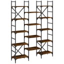  Bokhylle røkt eik 127,5x28,5x172,5 cm konstruert tre 8721012339217