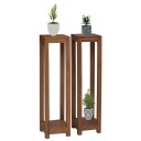 vidaXL Planteholder 2 stk. Naturlig 25 x 25 x 100 cm Massivt Teaktre